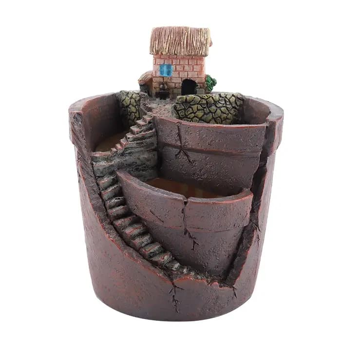 Pot de fleurs en résine en forme de maison pour plantes succulentes