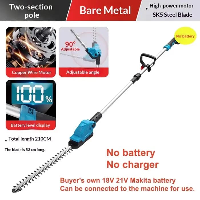 Taille-haie électrique à batterie pour haies hautes