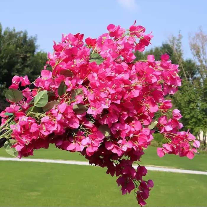 Décor d'arbre de fleur de bougainville artificielle avec 30 Branches + 4 vigne
