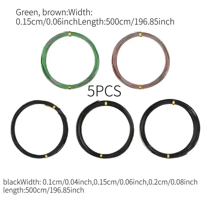 Kit de 5 rouleaux de fil pour bonsaï et outils pour bonsaï