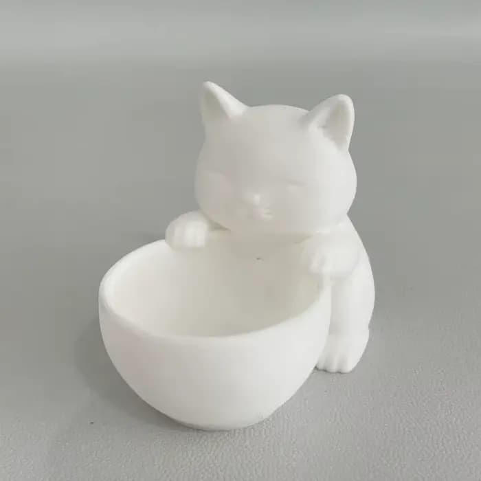 Pot en forme de chat avec trous de drainage - Design unique pour les succulentes, les cactus, les pe
