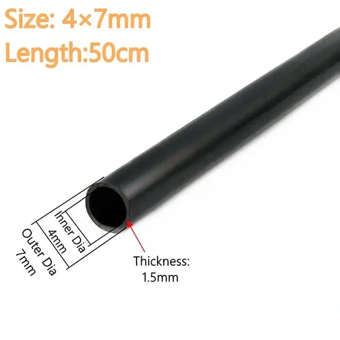 3 ~ 8 pièces longueur 50cm diamètre extérieur 5 ~ 19mm PVC tuyau noir Aquarium