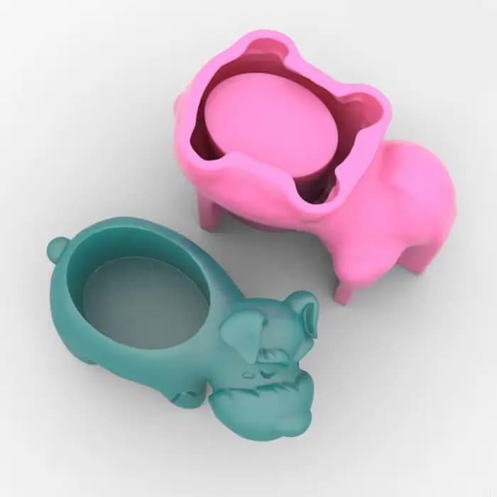 Pot fleur en forme chien fait à main, moule en résine époxy, Pot plantes succulentes, moule en Silicone