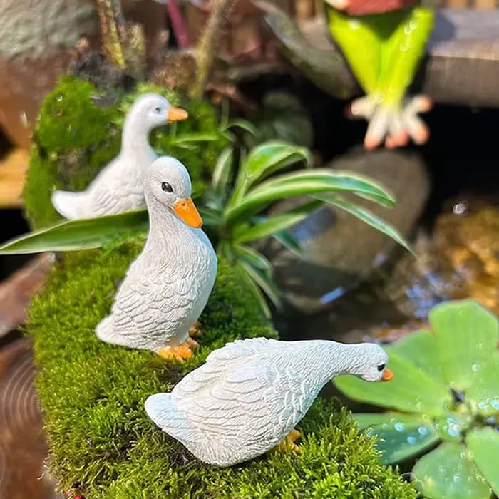 Nouveau lot de 3 pots de fleurs hydroponiques en forme de canard blanc mignon