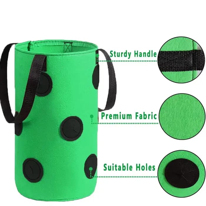Sac de plantation suspendu pour fraises et tomates, pot de culture vertical pour fraises (1 pièce)