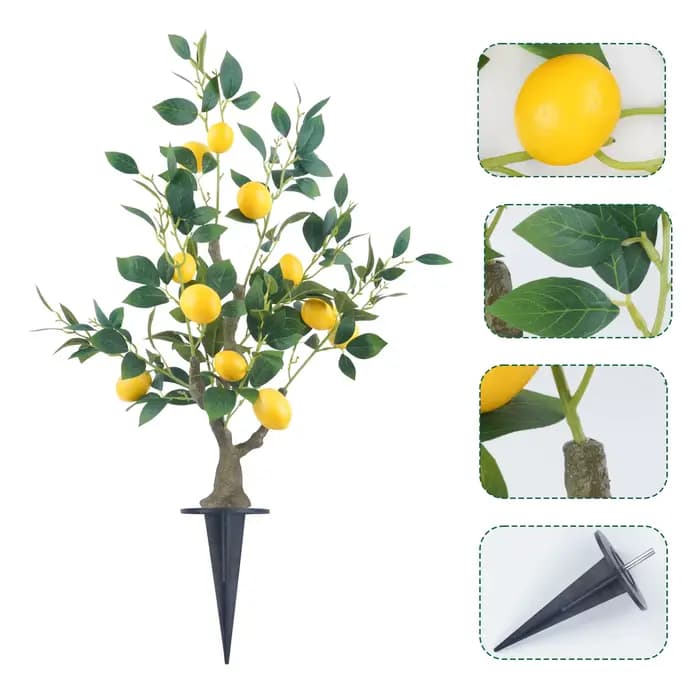 Uflower Arbre artificiel citronnier avec pot
