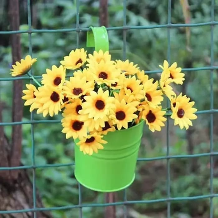 Pot de fleur crochet Pots muraux seau fer porte-fleurs