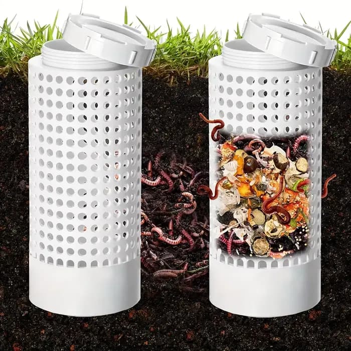 Bac de Compostage à Ver pour Petits Pots de Fleurs et Jardin, Tube de Compostage à Thé en PVC, Gain de Place, Entretien du Jardin et de la Pelouse, 1 Pièce
