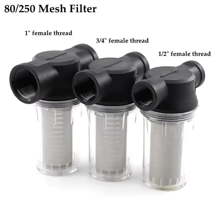 80/250 Mesh étang de jardin 1/2 pouce 3/4 pouce 1 pouce en ligne maille crépine pompe à eau filtre I