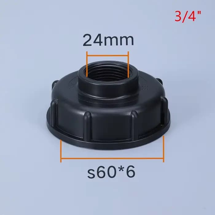 Raccords de réservoir IBC Durable S60X6, filetage à 1/2 "3/4" 1 ", 1000l, adaptateur de remplacement