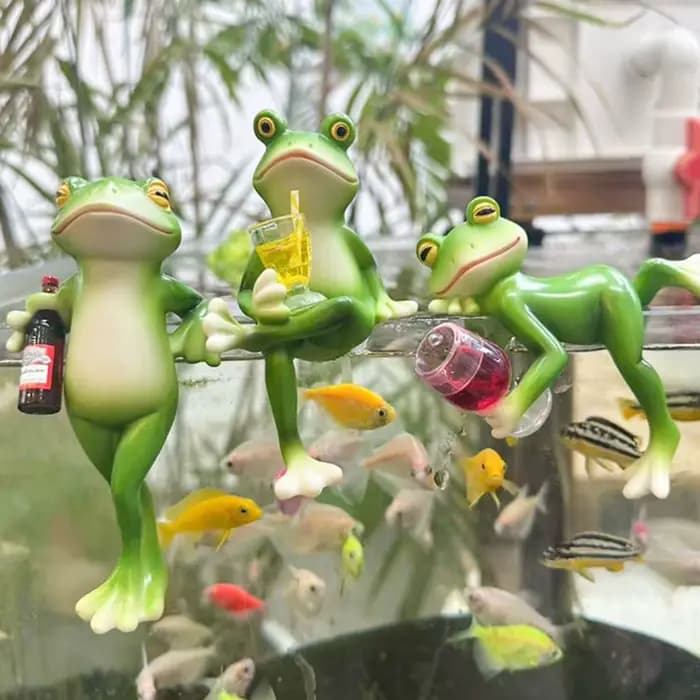 Pot de fleur suspendu de grenouille peint à la main