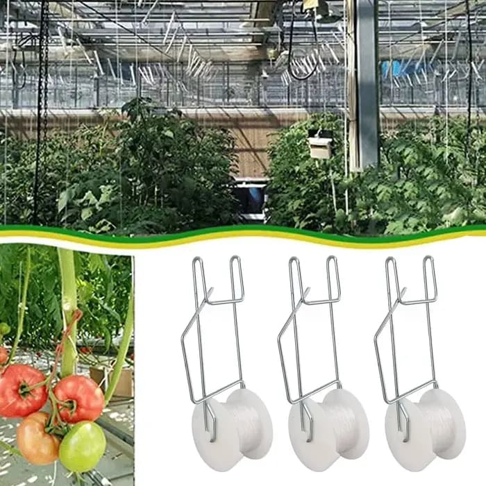 Crochets à rouleaux de Support pour tomates, résistants à la chaleur, fil d'acier galvanisé PP, gain