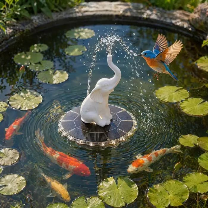 Fontaine solaire d'extérieur pour jardin, fontaine solaire avec lumières LED, fontaine flottante pour bain d'oiseaux, pompe solaire pour bassin de jardin