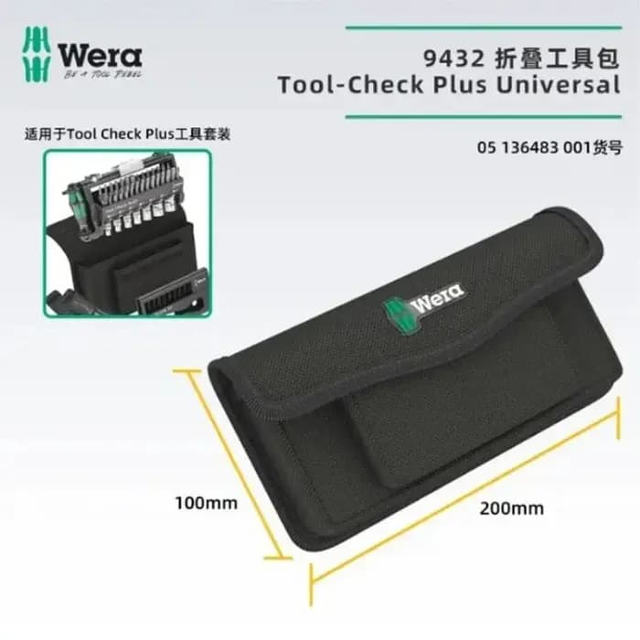 Sac à outils en toile WERA 05136483001 - Pour Tool-Check Plus