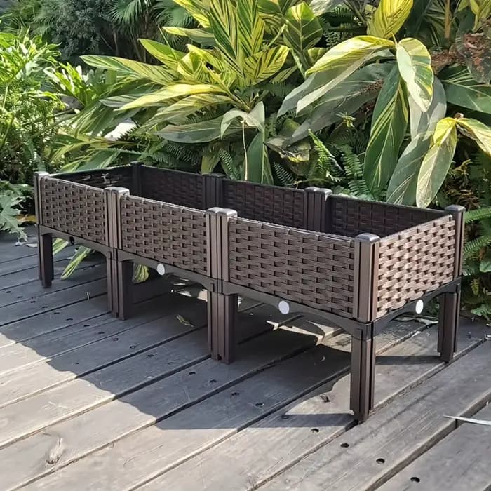 Bac à plantes surélevé avec pieds et trous de drainage