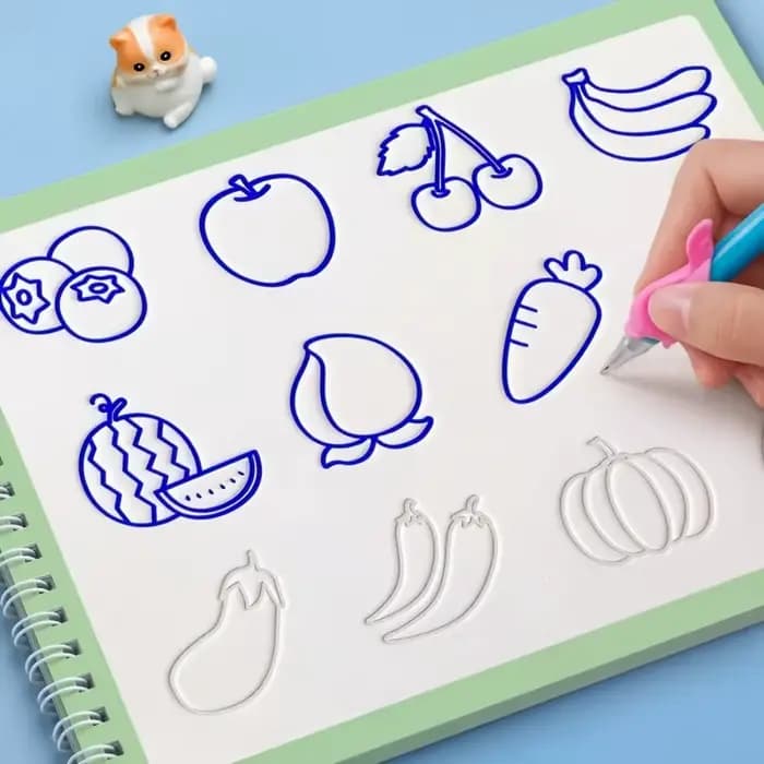 Livres de dessin à rainure réutilisables, conçus pour la pratique de l'écriture, avec lignes à rainure pour exercices de dessin, cahier