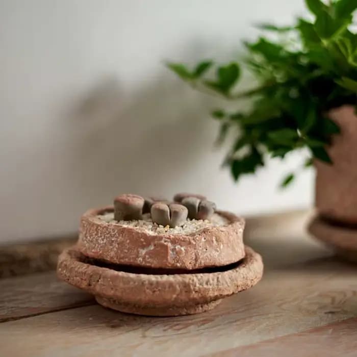 Petit pot de fleurs en céramique fait à la main