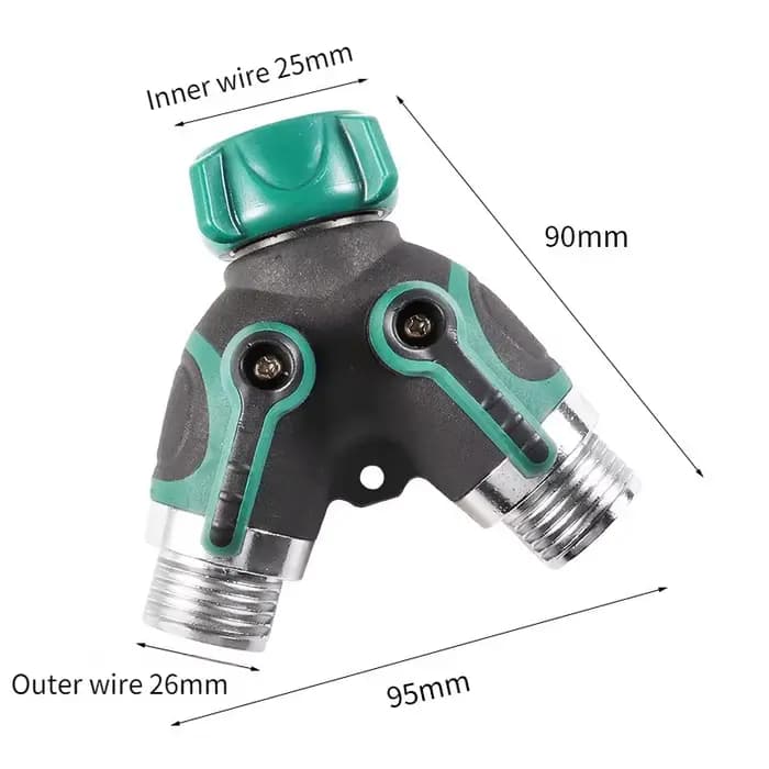 Séparateur de tuyau en alliage de Zinc de Type Y, Joint à Double voie, inverseur à deux robinets div