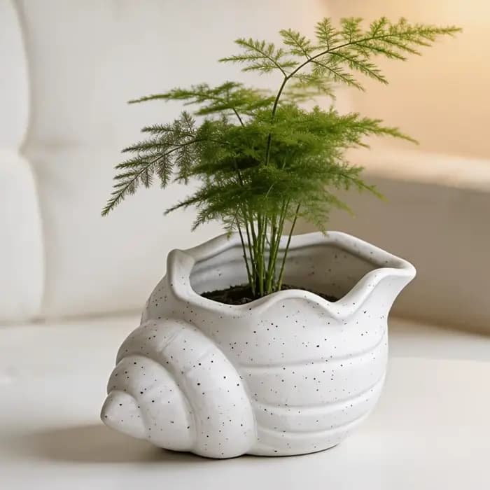 Pot de fleurs en forme de coquillage imprimé en 3D