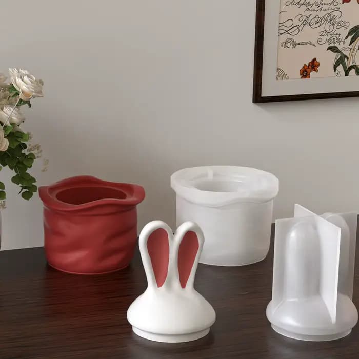 Pot de stockage de lapin à longues oreilles de pâques