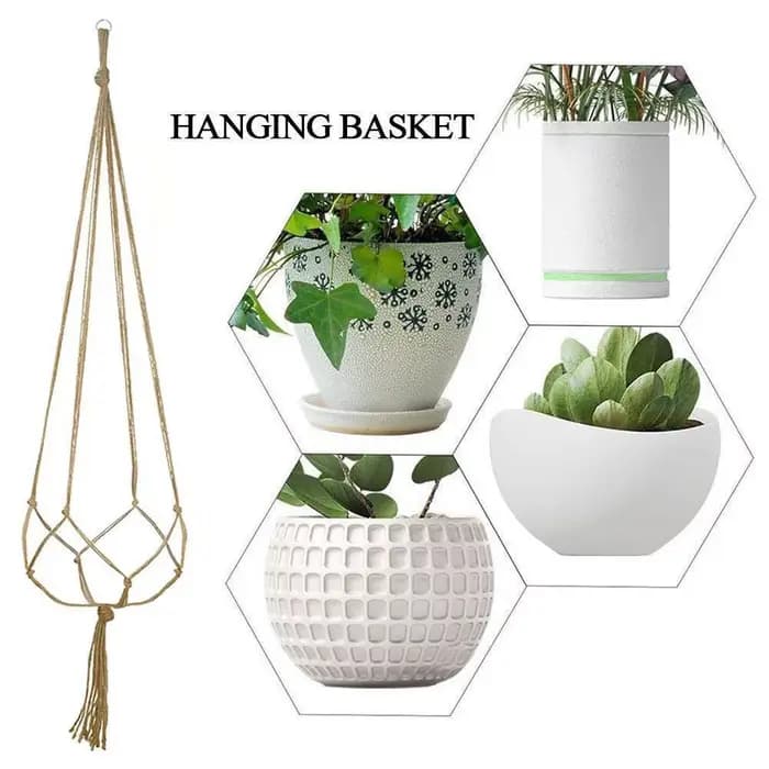 Corde tressée en macramé bricolage, conflicbasket, pot de fleur, paille, filet, cintre, support de jardin, artisanat, plante, accessoires de décoration de balcon