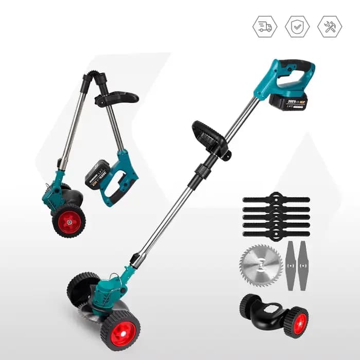 Tondeuse à gazon électrique à batterie lithium, pliable, coupe-herbe rechargeable, tondeuse de jardin légère