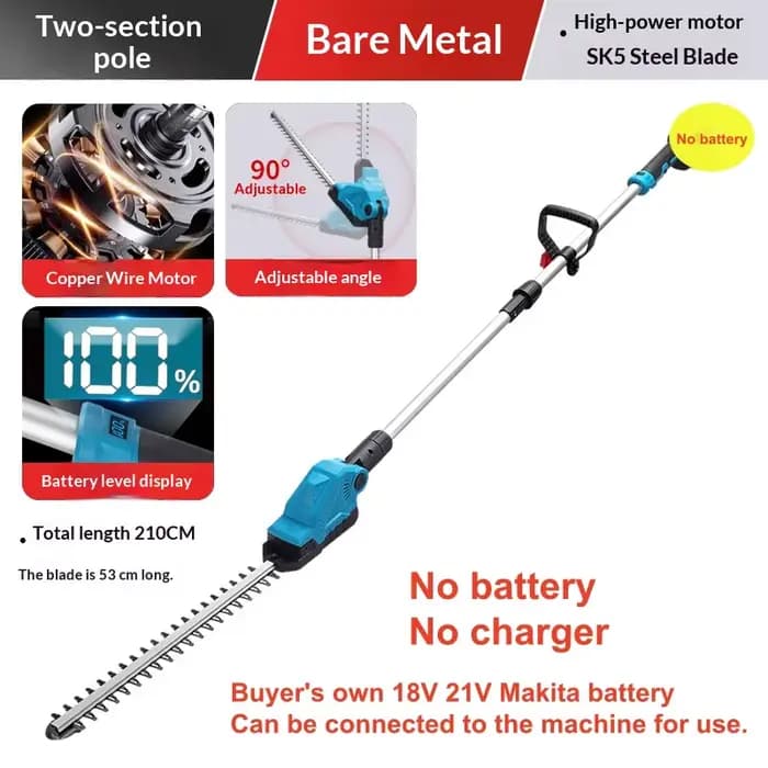 Taille-haie électrique à batterie pour haies hautes, tondeuse à haies sans fil, cisaille à haies à b
