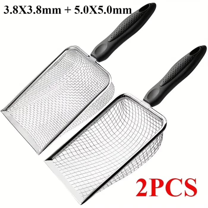 Paquet de 2 tamis de sol de jardinage avec poignée, maille de 3.8mm/5mm pour les roches de compost d