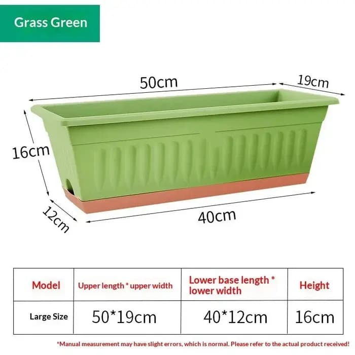 ✔ Pot de fleurs rectangulaire en plastique pour plantes d'intérieur et d'extérieur