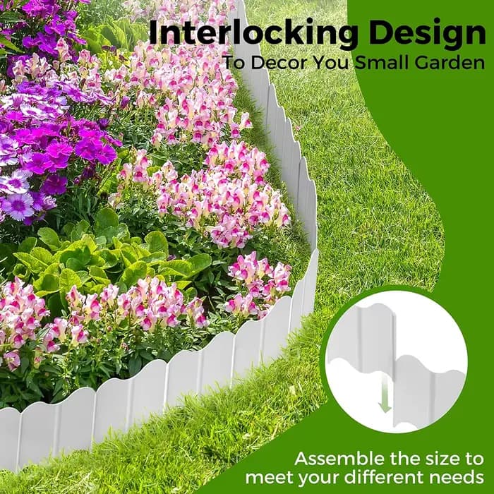 Barrière de jardin fixe 15x14cm, bordure de jardin en plastique, bordure de paysage, Kit de bord de