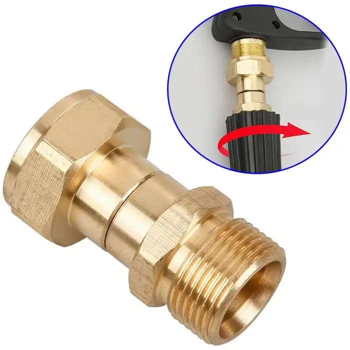Connecteur de Joint pivotant pour nettoyeur haute pression en laiton, raccord de tuyau M22, filetage