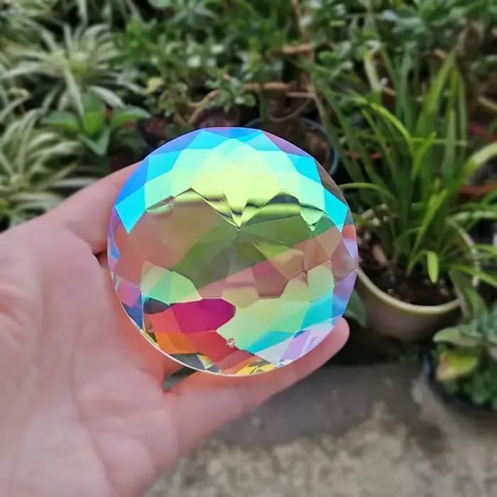 Prisme en cristal de 76MM, lustre suspendu en verre, accessoires de décoration de jardin de mariage,