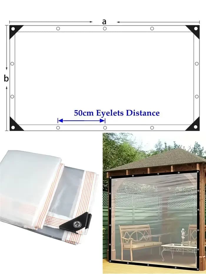 Bâche transparente imperméable pour Gazebo de jardin, bâche transparente imperméable, couverture pou