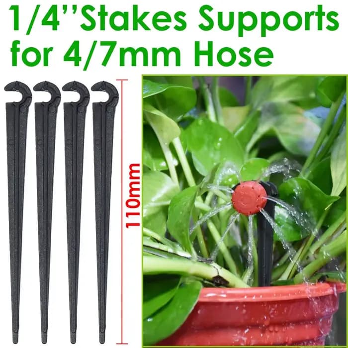SPRYCLE 50-200X jardin 1/4 pouces crochet de type C Support fixe piquets tige ajustement 4/7mm tuyau