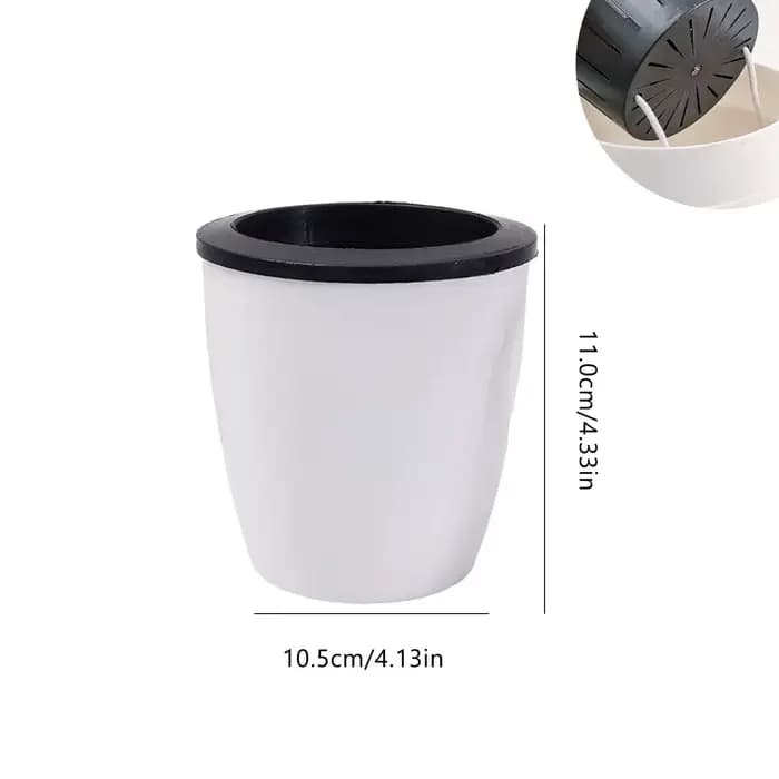 Pot de fleurs auto-arrosant en plastique S/M/L/XL pour herbes, fleurs, succulentes, pot de fleurs bl
