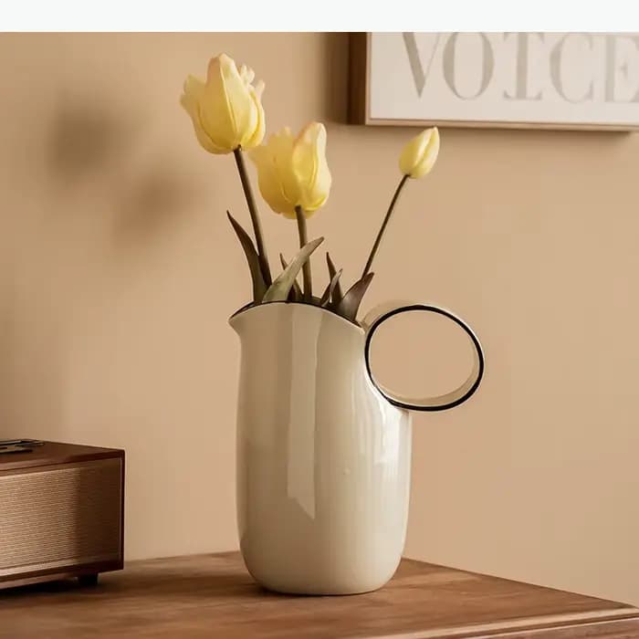 Vase en céramique en forme de pot, décoration d'intérieur, ornements, arrangement de fleurs, vase hydroponique, vase pour fleurs séchées, artisanat
