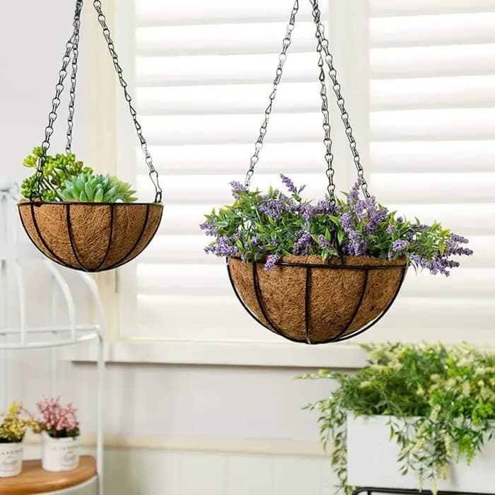 4/2 pièces paniers suspendus chaînes avec crochets 18 pouces Pot de plante de fleur cintre de chaîne