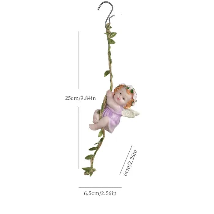 Statuette d'ange suspendue pour jardin