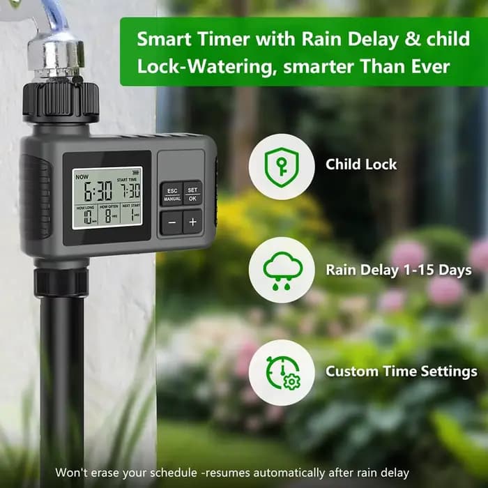 Système de refroidissement par brumisation avec minuterie programmable pour jardin 360 ° Buse