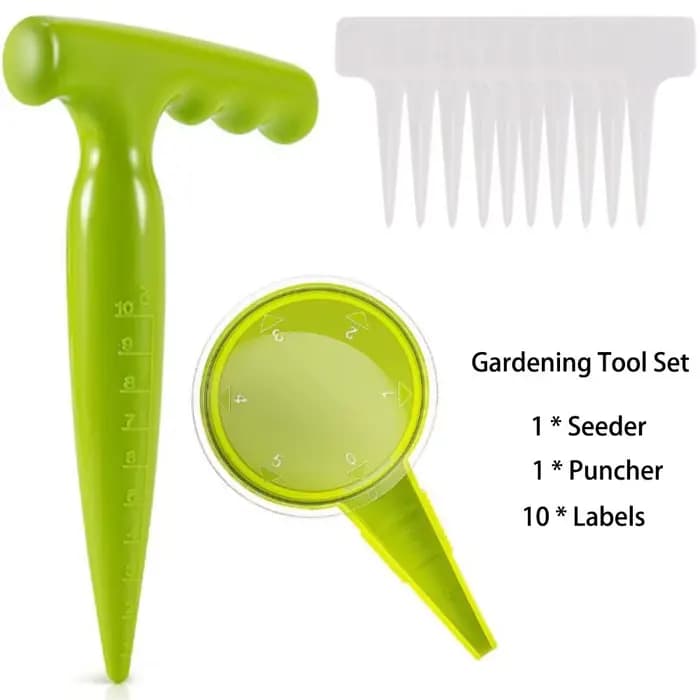 Nouveau Outils de jardinage en plastique réglable planteur à main semoir marqueurs de jardin support d'étiquette