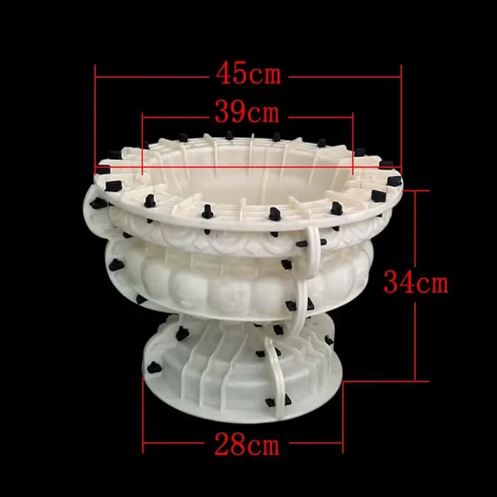 Grand moule circulaire pour pot de fleurs en ciment de 45cm de diamètre, adapté aux plantes en pot d