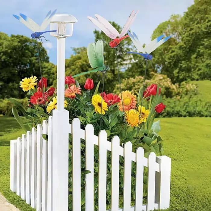 Clip d'insertion de libellule simulé, décoration de jardinage légère, pince à insectes, répulsif d'i