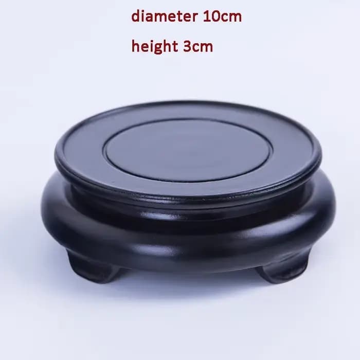 Base en bois rotative noir mat 10-30cm de diamètre, vase à fleurs rond en céramique, base en pierre,