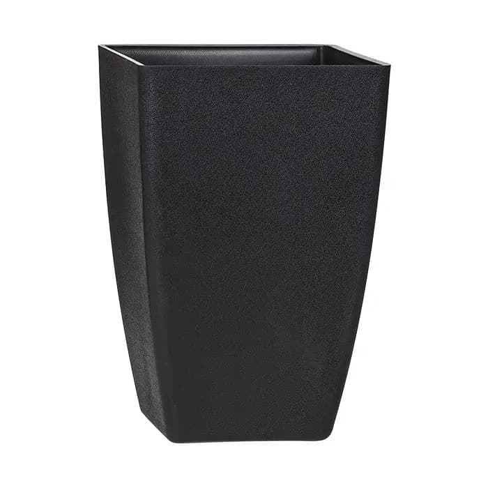 Pot de fleurs moderne en plastique noir, pour intérieur/extérieur, avec design conique brillant, idé