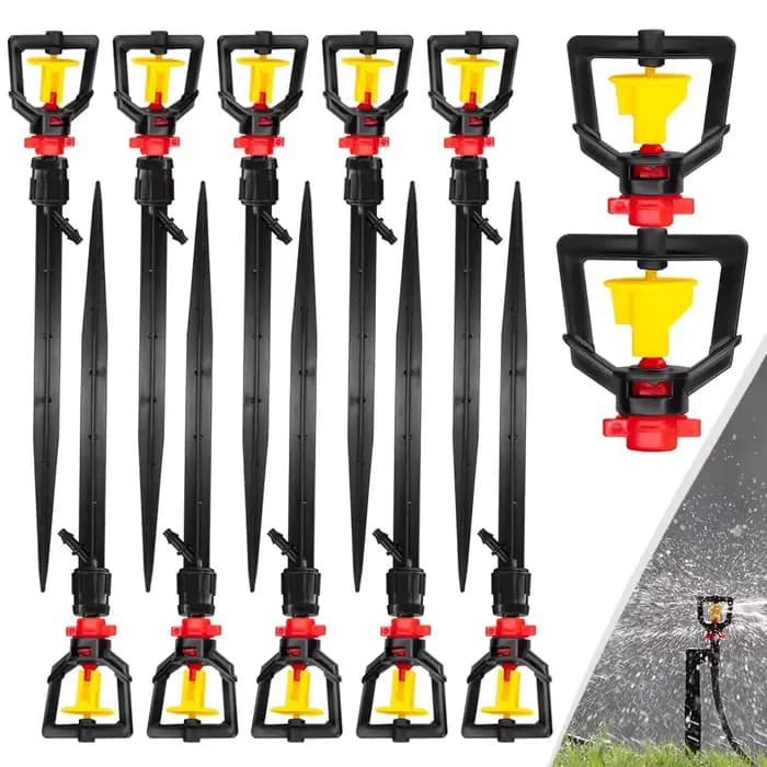 Micro arroseur de jardin à distance 360 °, buse d'irrigation goutte à goutte, émetteurs réglables, 1