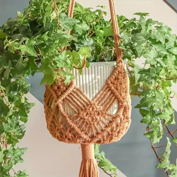 1 pièce Support de plante en macramé style bohème pour plantes succulentes d'intérieur et d'extérieu