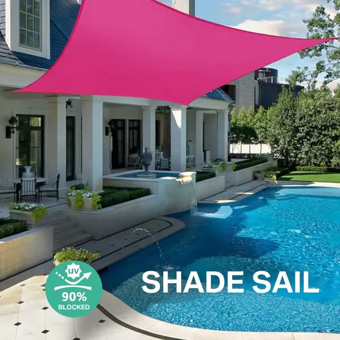 Voile pare-soleil étanche Rose rouge 420D carré Rectangle Triangle jardin terrasse auvent piscine om