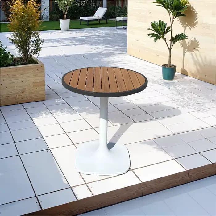 Ensemble Table de jardin moderne et chaise en corde tissée, meubles imperméables en bois massif, ens