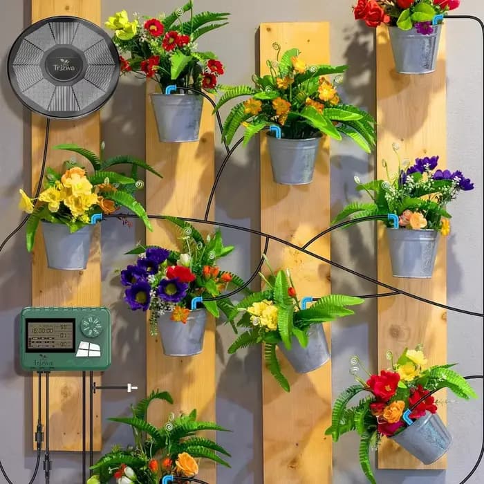 Système d'irrigation goutte-à-goutte solaire, avec tuyau de 15 mètres, pour jardin, balcon et serre