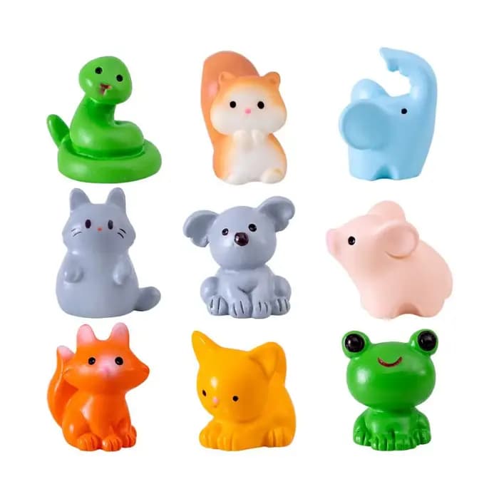 Micro ornements de paysage d'animaux mignons faits à la main, artisanat en résine réaliste, chat, ca